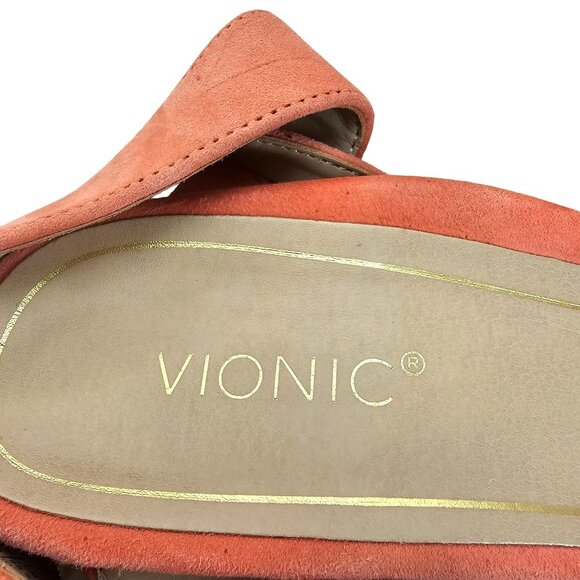 Vionic 8.5 Sofia Coral Block Heeled Sandal Suede - Picture 4 of 12
